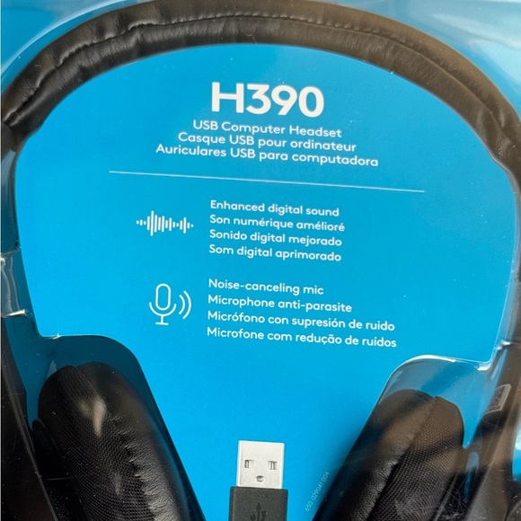 Logitech H390 USB Headset with Noise-Canceling Microphone in Black (Tested) - Picture 4 of 12